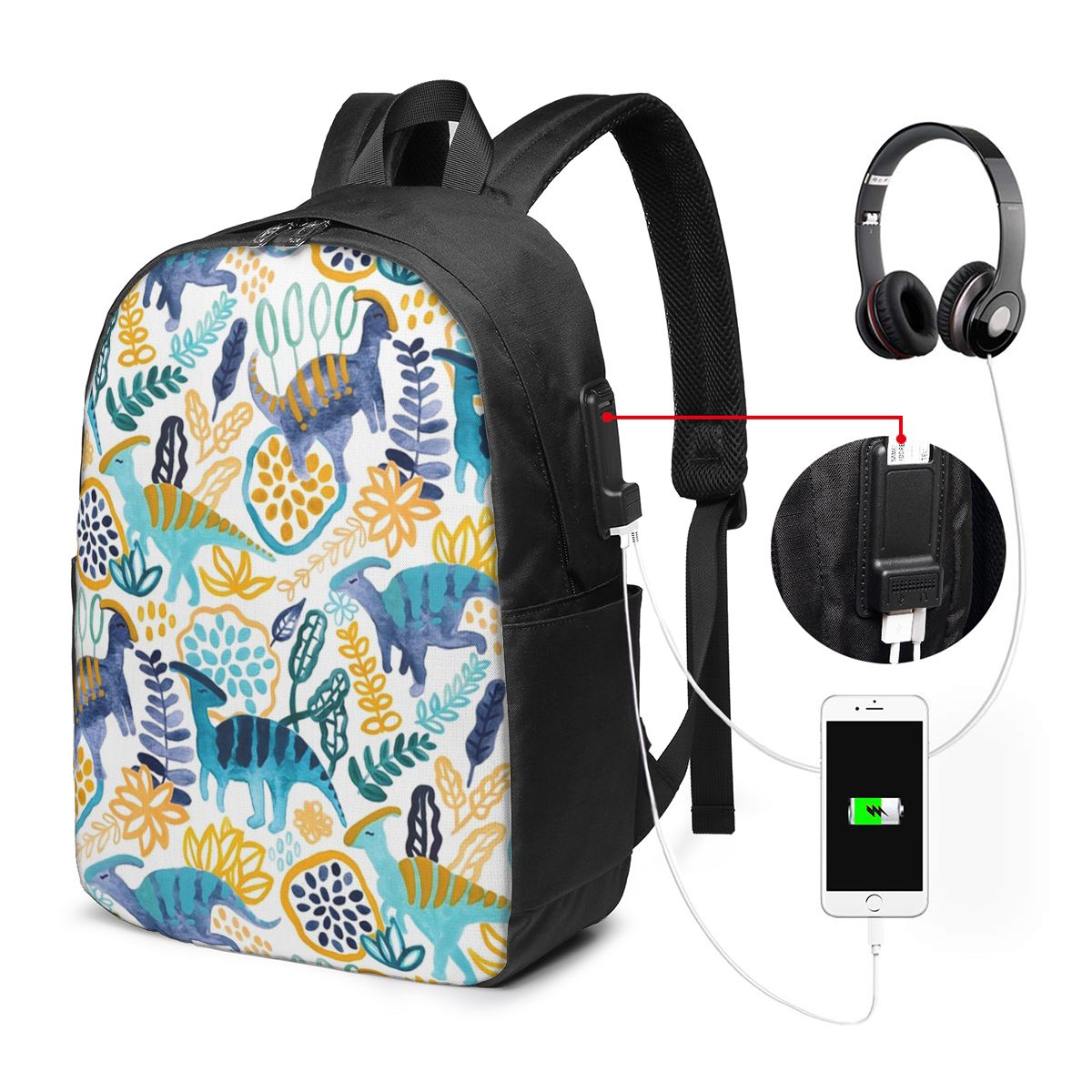 Laptops - Gouache Parasaurolophuses 배낭 여행 노트북 가방
