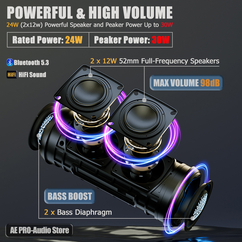 30W 휴대용 블루투스 스피커 무선 EQ 서브우퍼 야외 - Portable Bluetooth Speaker Waterproof Ipx7 리뷰 및 가격