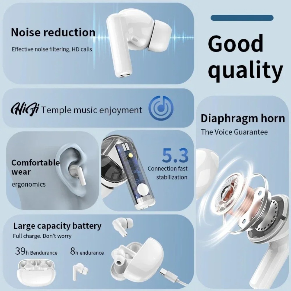 새로운 무선 블루투스 헤드셋 TWS 헤드셋, 마이크 내 - Tws Earbuds Bluetooth 5.3 리뷰 및 가격